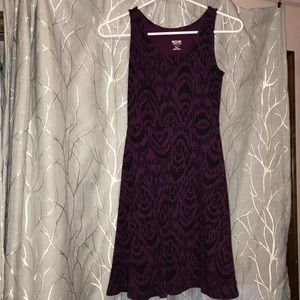 Purple and Black Patterned Mini Dress